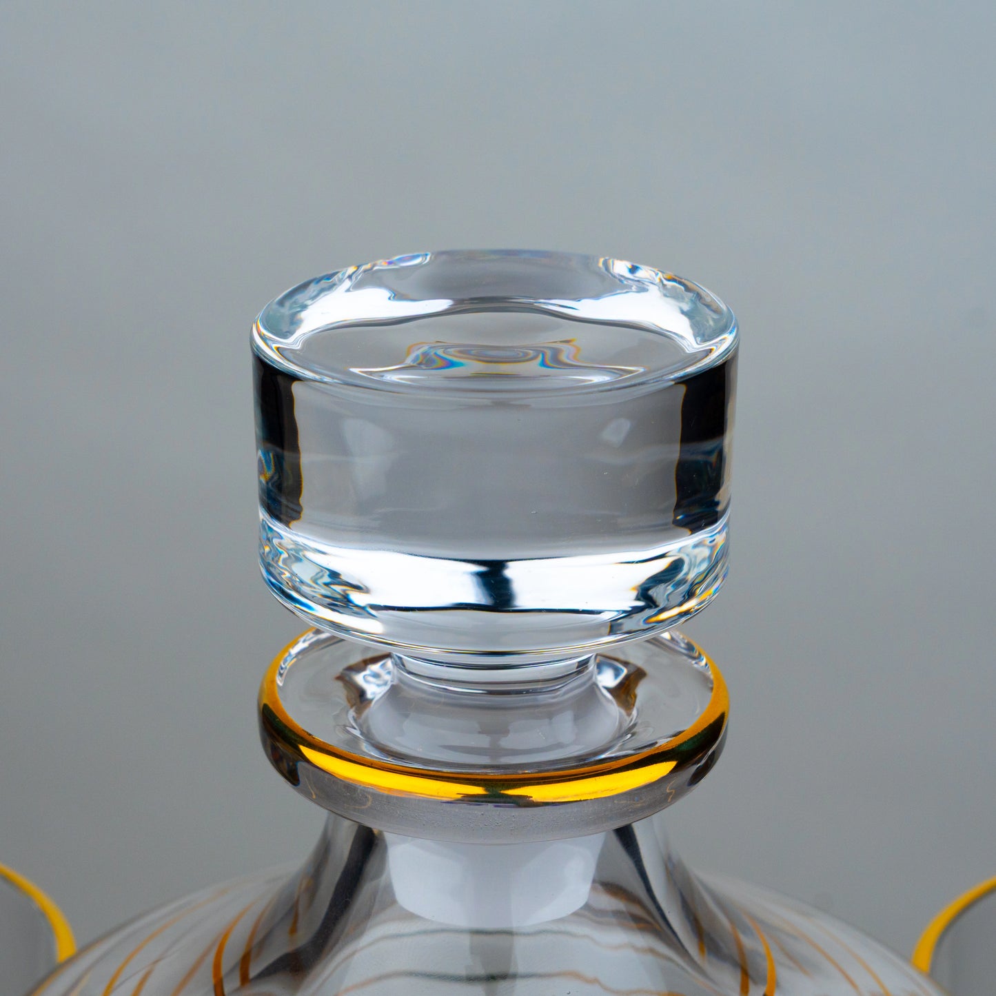Gold Striped Whiskey Decanter Set