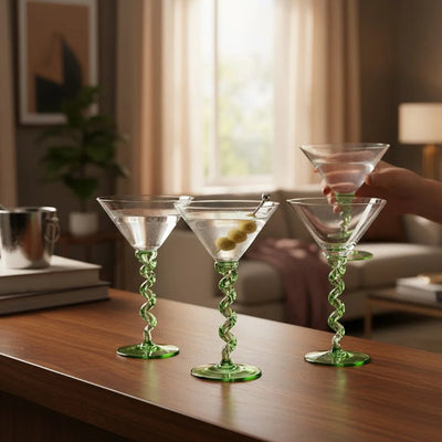 Hammered Round Base Glasses - Set of 2