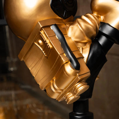 Gold Astronaut Kicker Lamp