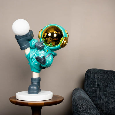 Green Astronaut Kicker Lamp