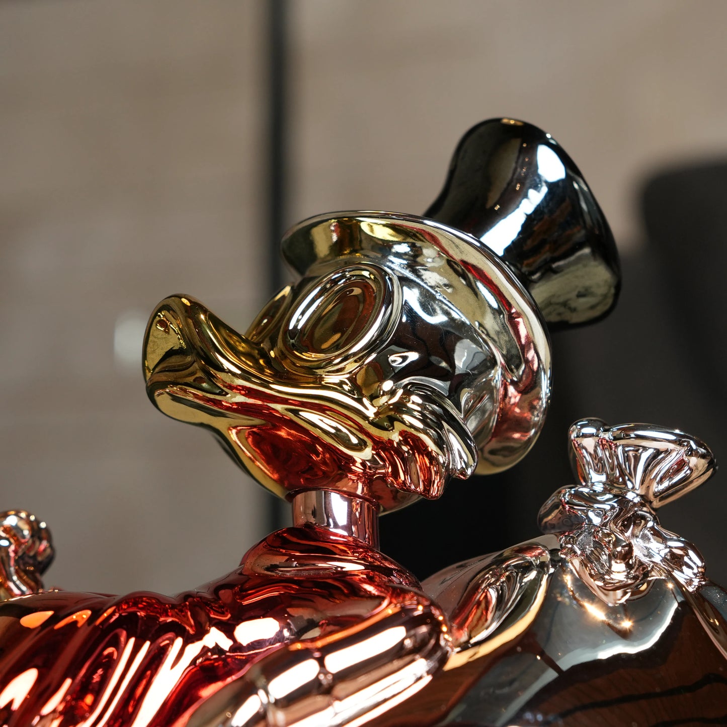 Chrome Money Tycoon gold sculpture