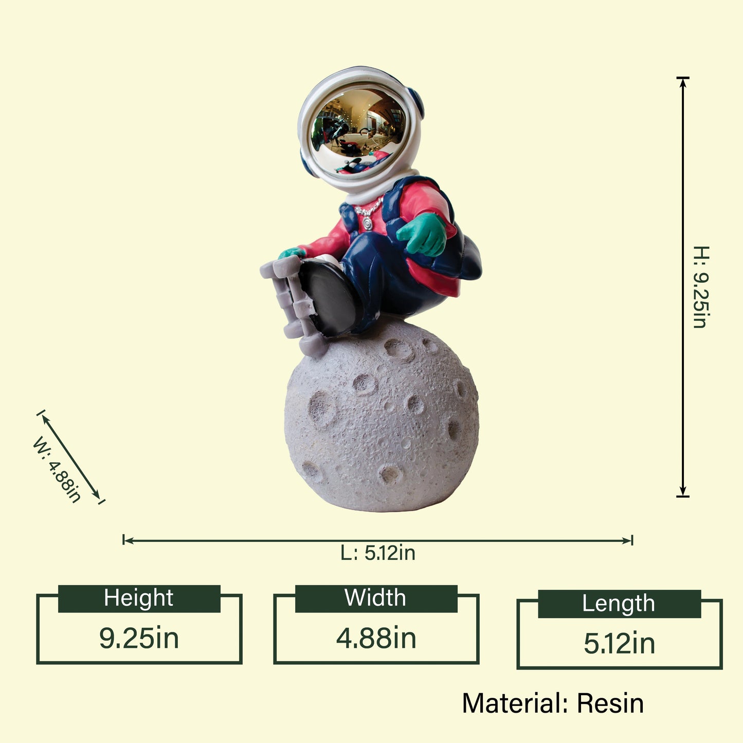Modern luxury astronaut figurine for elegant console table and tabletop presentation