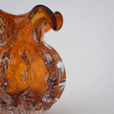 Amber Swirl Glass Vase