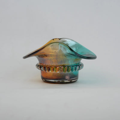 Aqua Amber Glass Vase