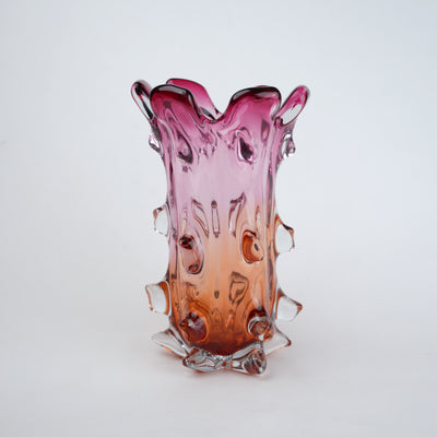 Blush Ember Art Glass Vase