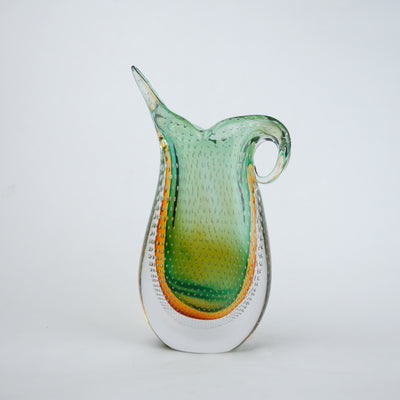 Green Amber Glass Vase
