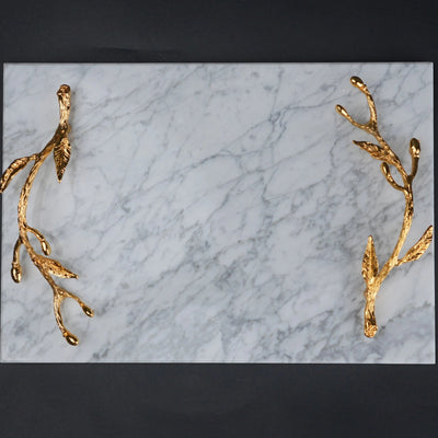 Gold Leaf Marble Platter