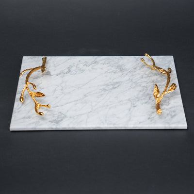 Gold Leaf Marble Platter