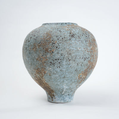 Blue Grey Patina Ceramic Vase