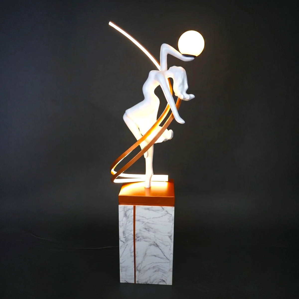 marble base sculpture floor lamp modern designer lighting