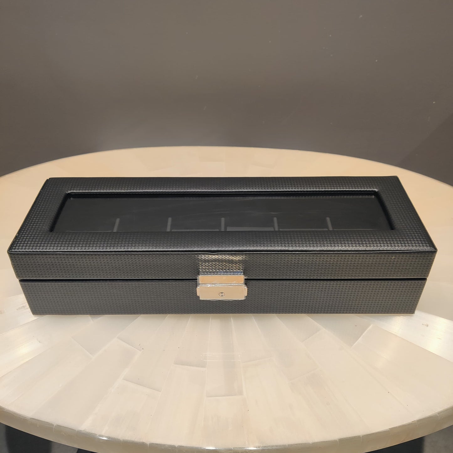 Carbon Black 6-Slot Watch Display Box