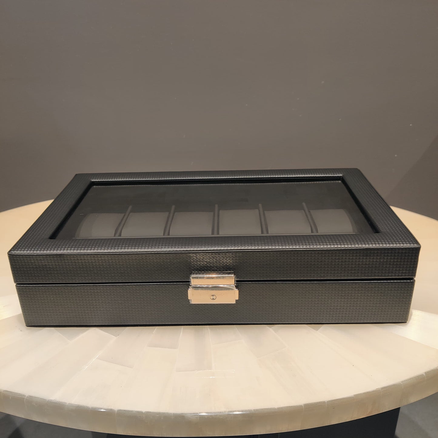 Carbon Black 12-Slot Watch Organizer