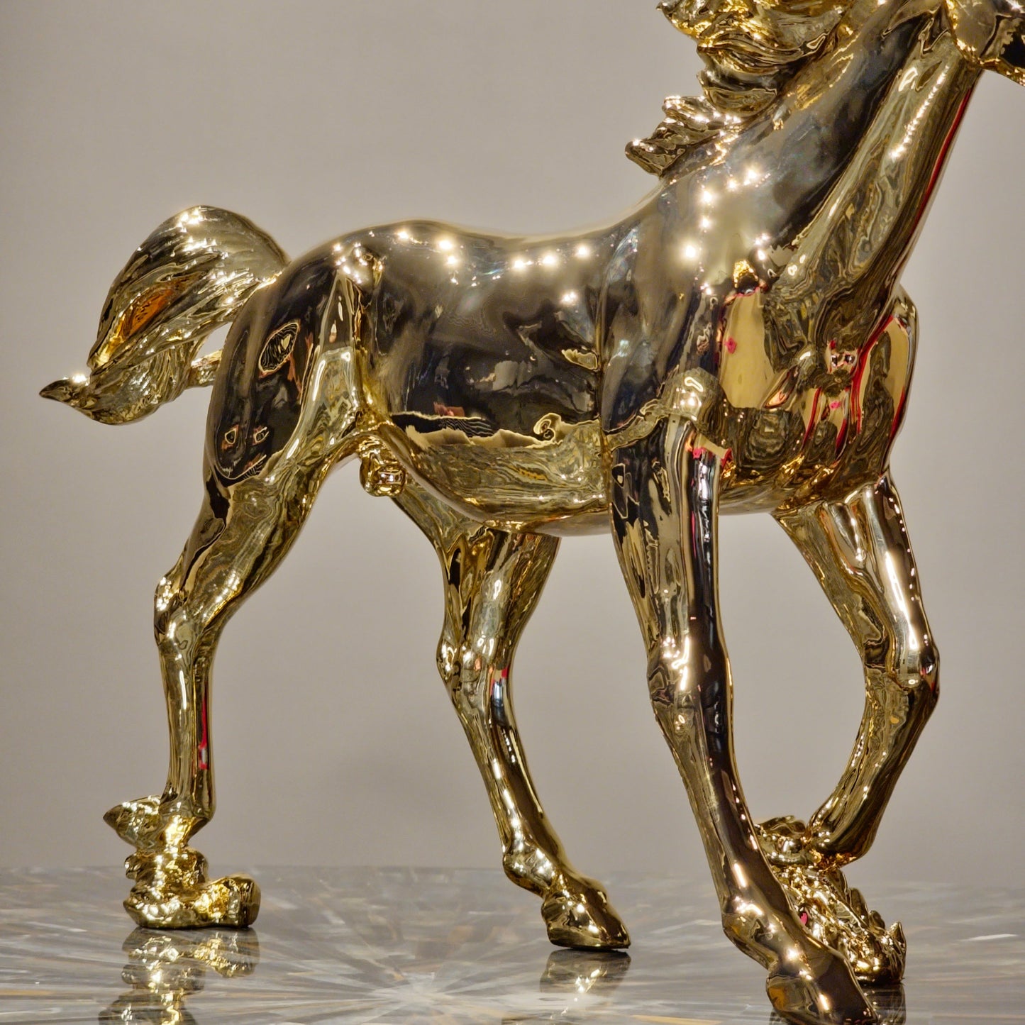 Golden Gallop Horse Sculpture