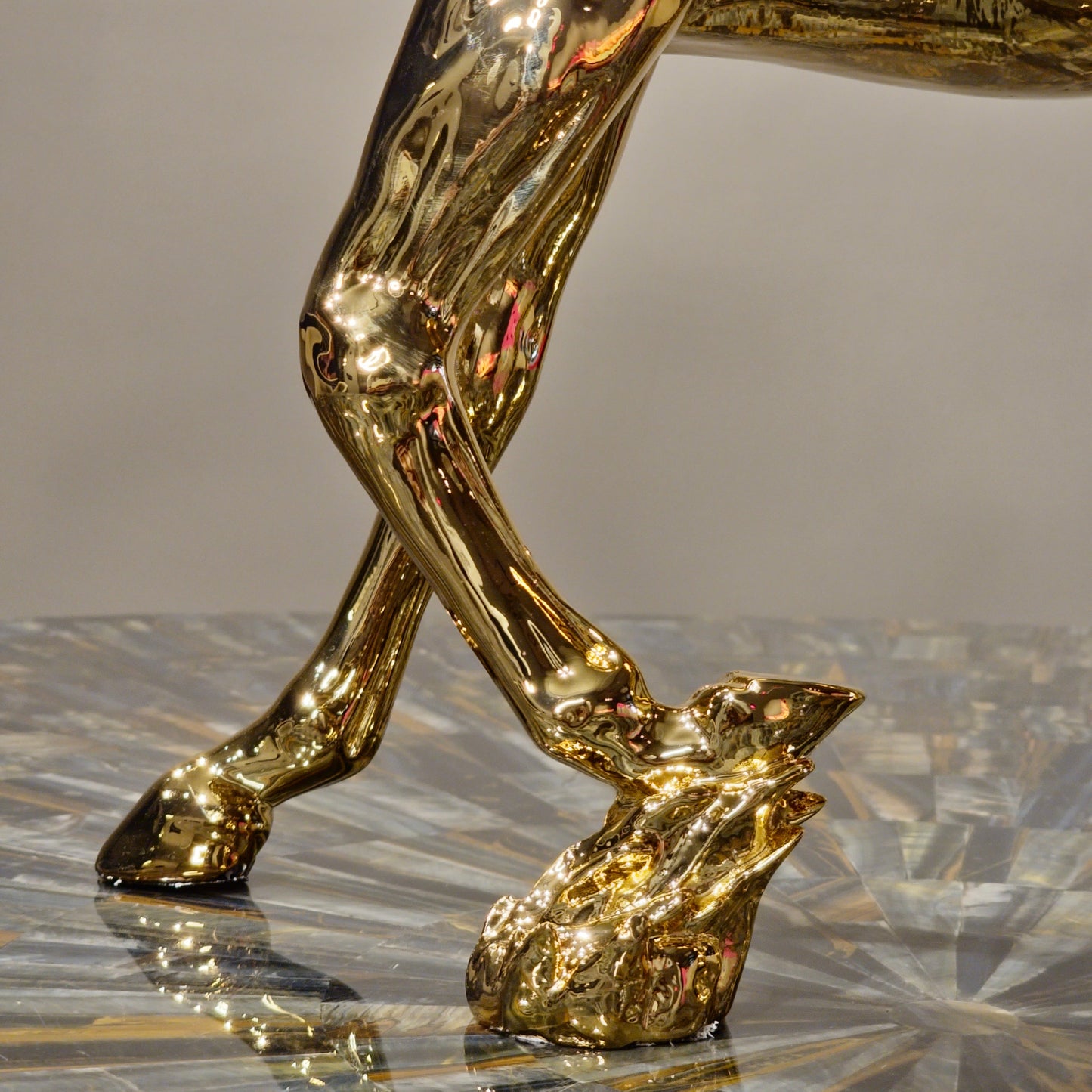 Golden Gallop Horse Sculpture