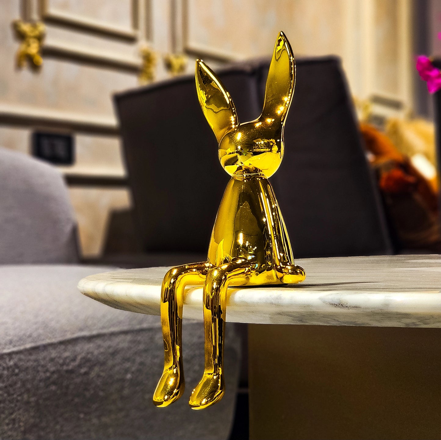 Golden Bunny Decor