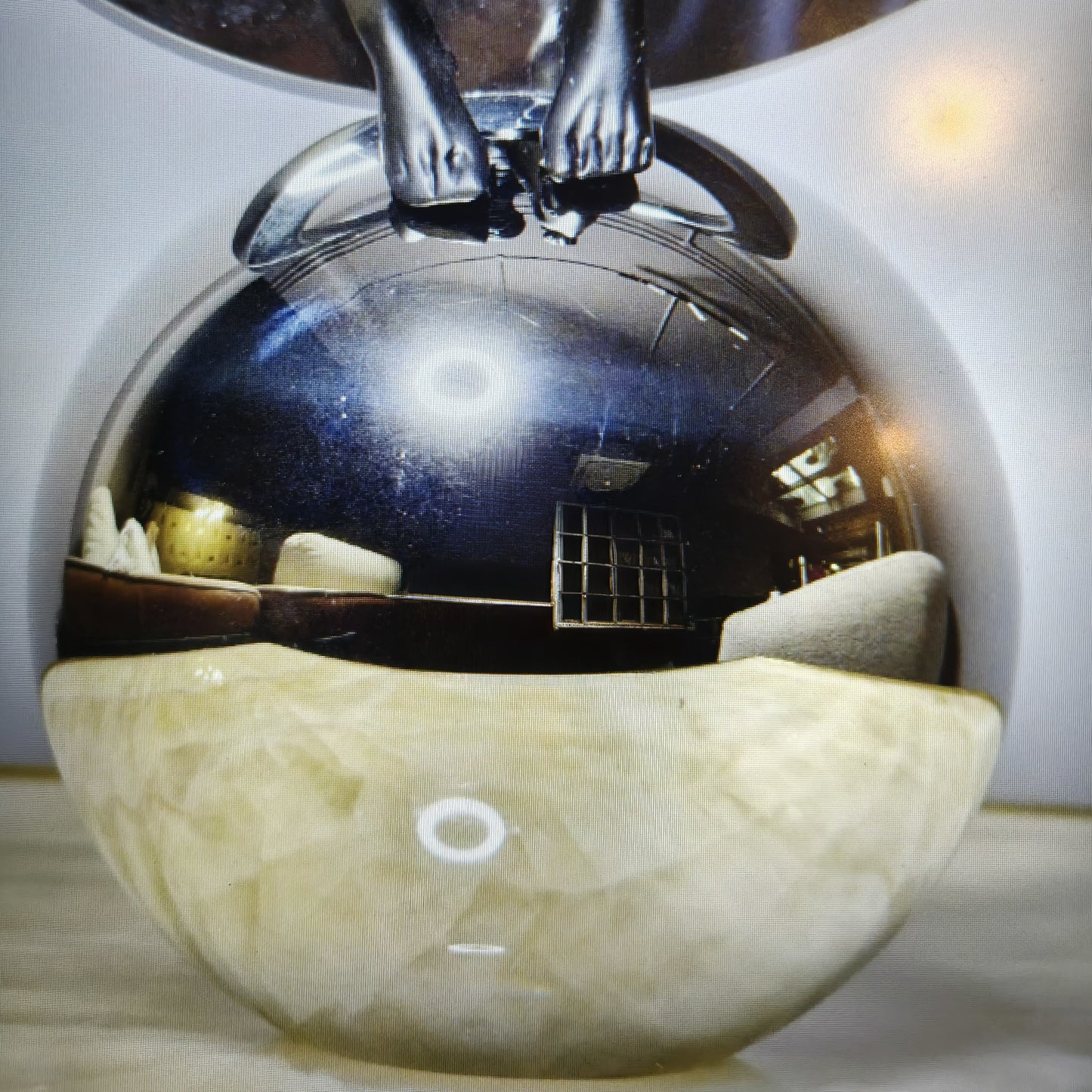 Thinker on Chrome Sphere - Medium