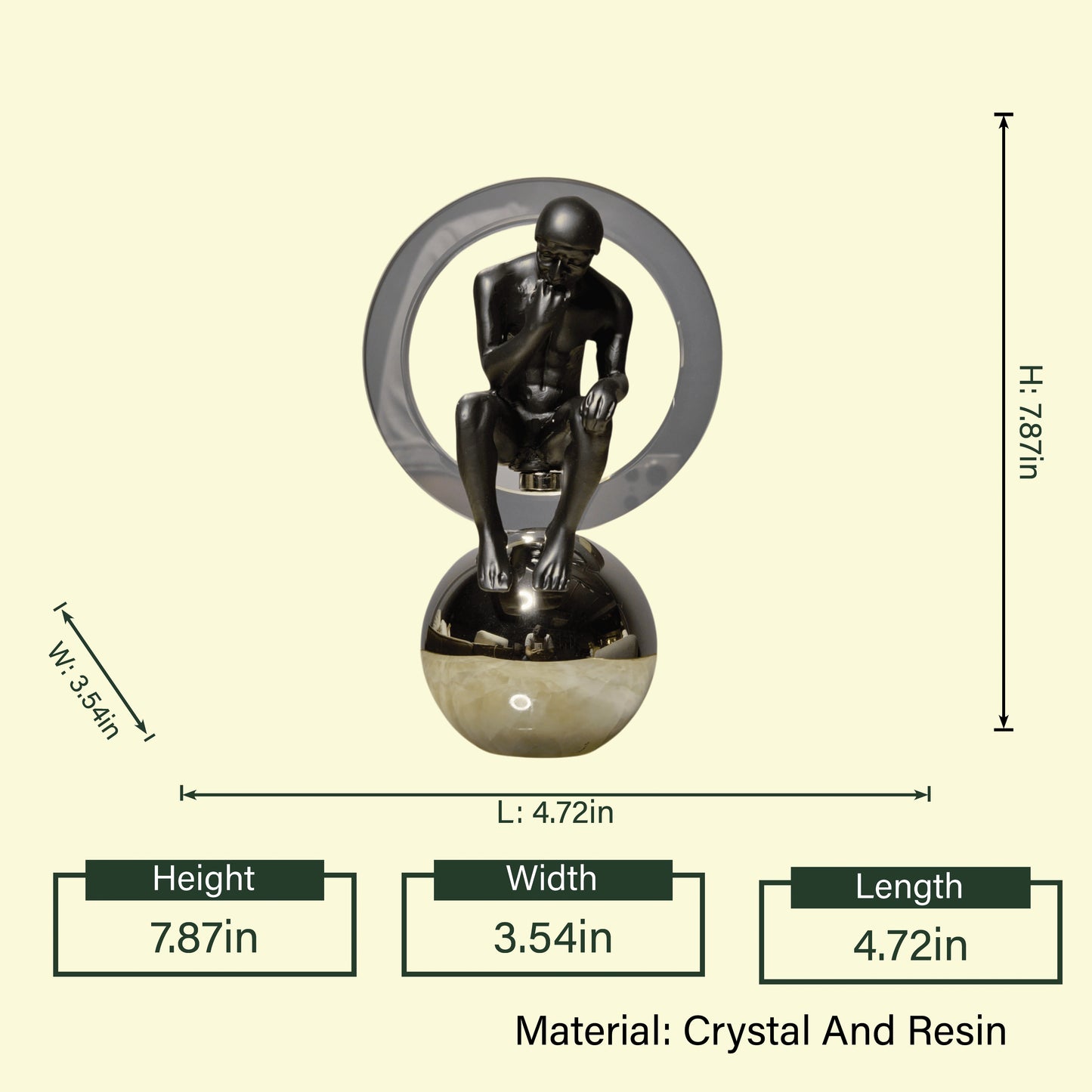 contemporary thinker figurine decor for console table and luxury interiors