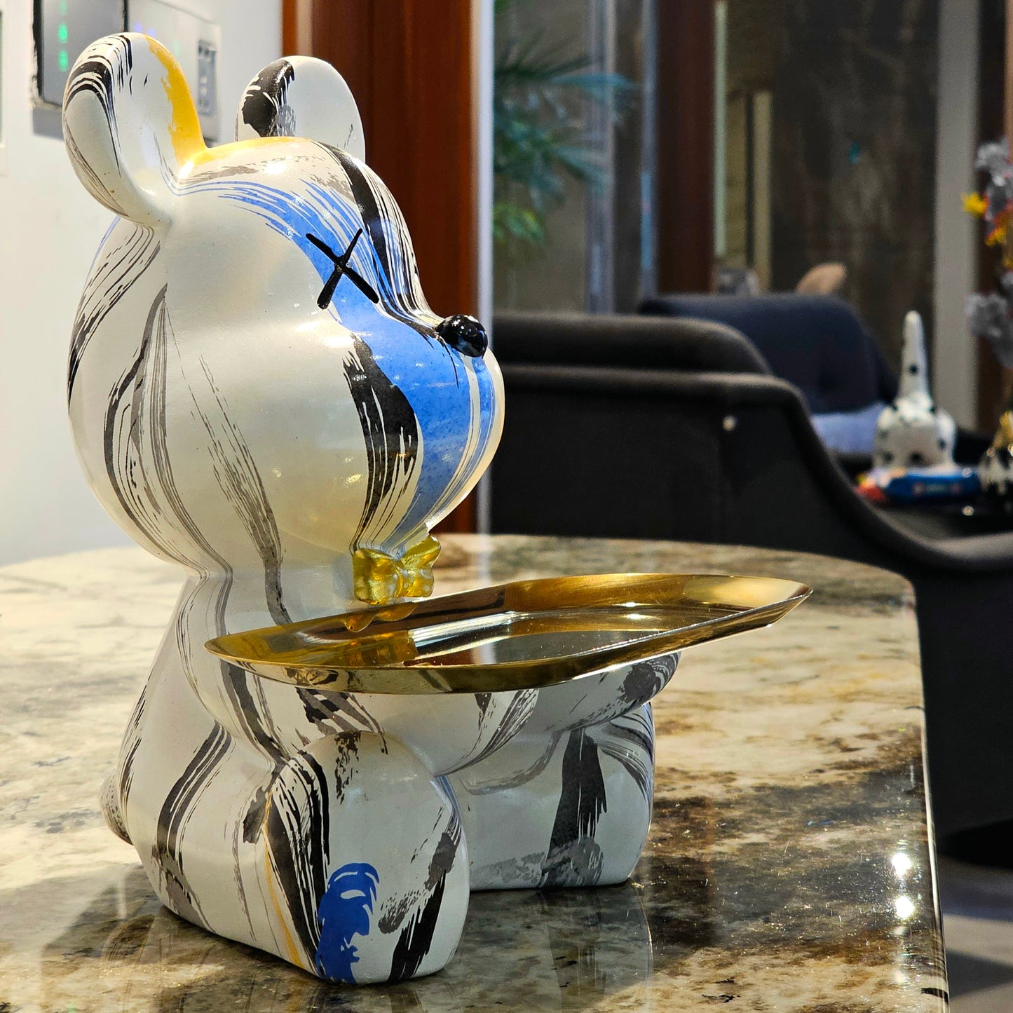 White Graffibear Accent Tray