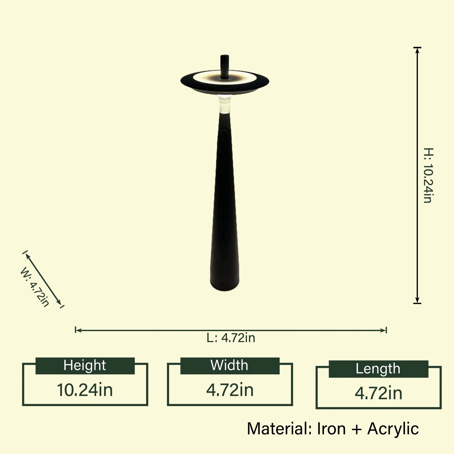 Eternal Glow Ring Table Lamp - Black