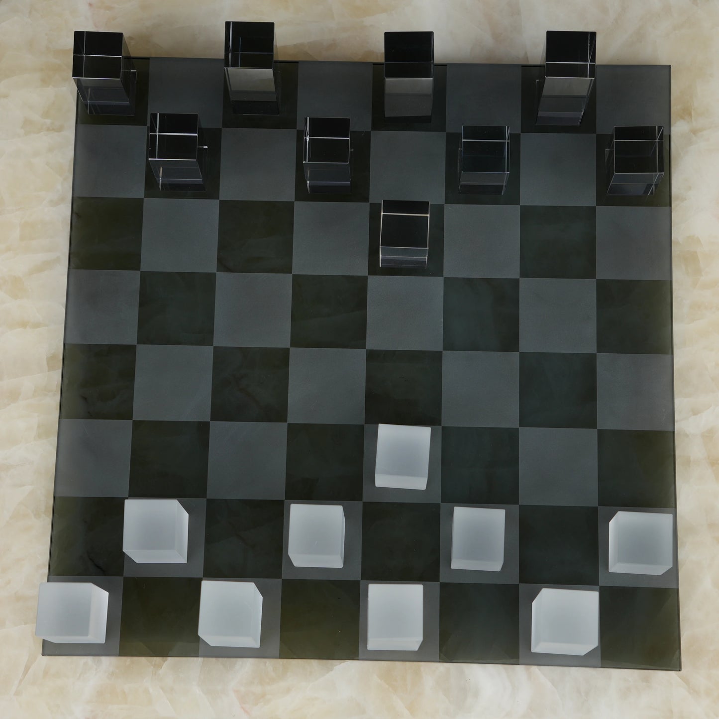 Modern Crystal Chess Set