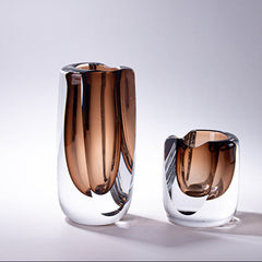Bronze Elegance Glass Vase (Large & Small Bundle)