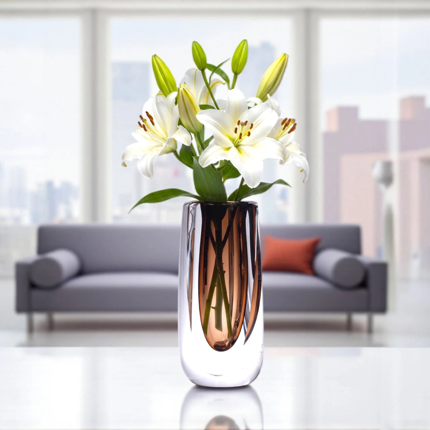 Bronze Elegance Glass Vase Large