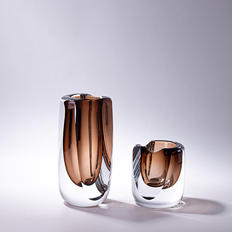 Bronze Elegance Glass Vase (Large & Small Bundle)