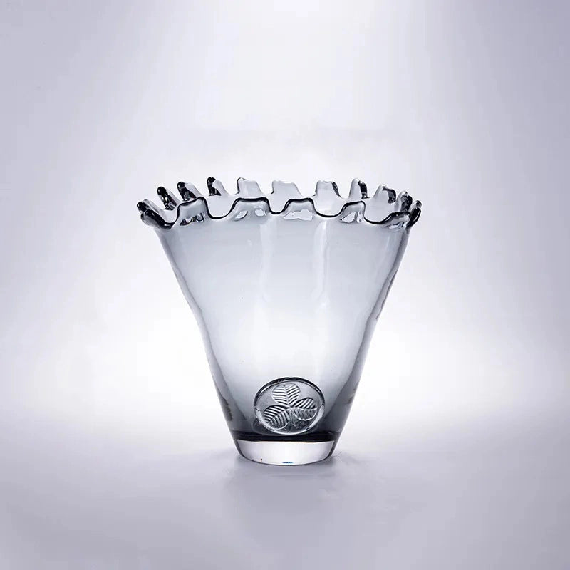 Radiant Grey Glass Artisan Vase