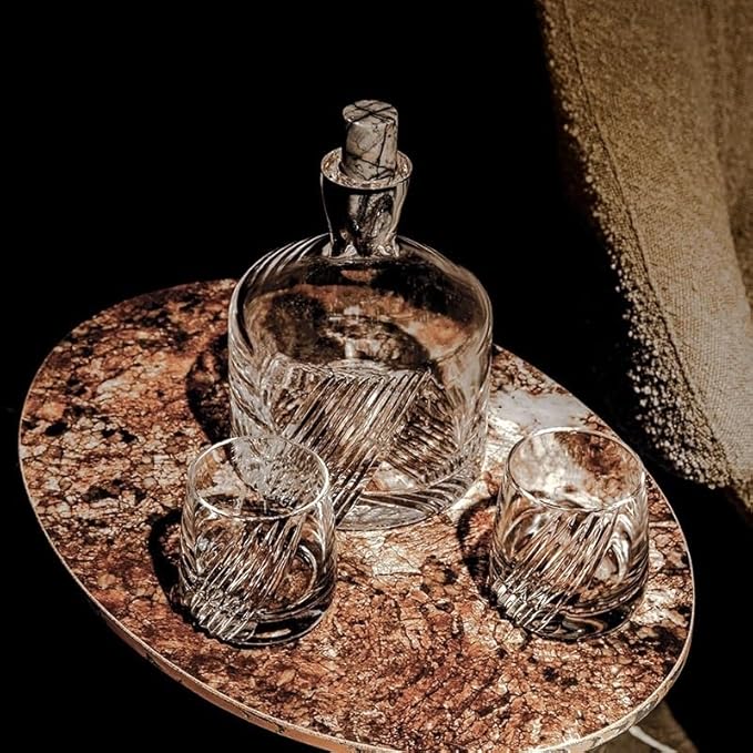 Refined Marble Cork Decanter Set