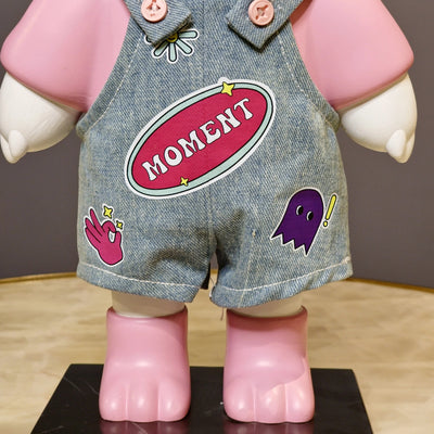 Cute Bunny Doll with Denim Overalls