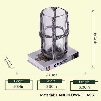Ivory Ribbed Glass Vase - Tall