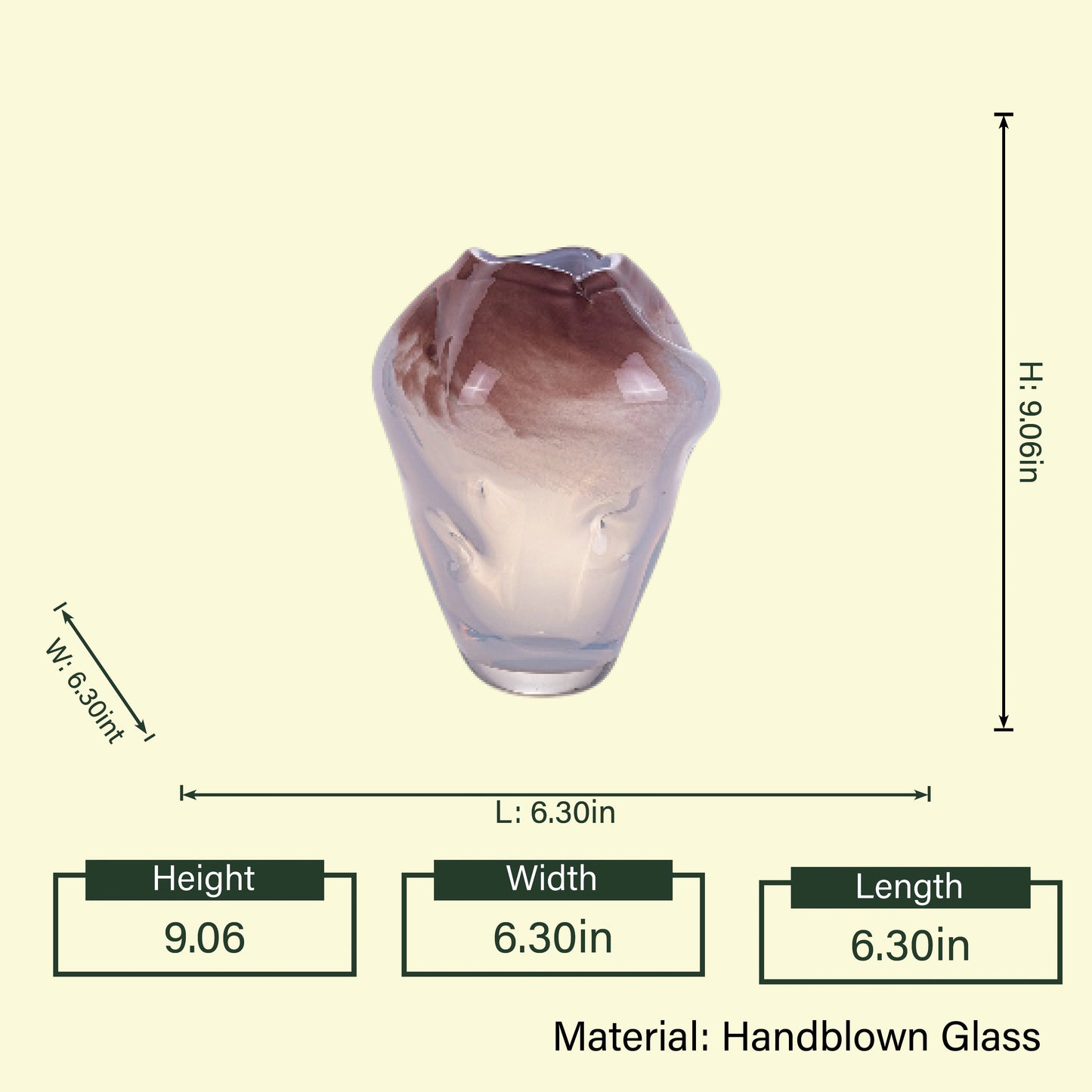 Gradient Wave Handblown Glass Vase