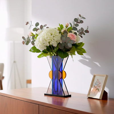 Blue Aura Crystal Vase