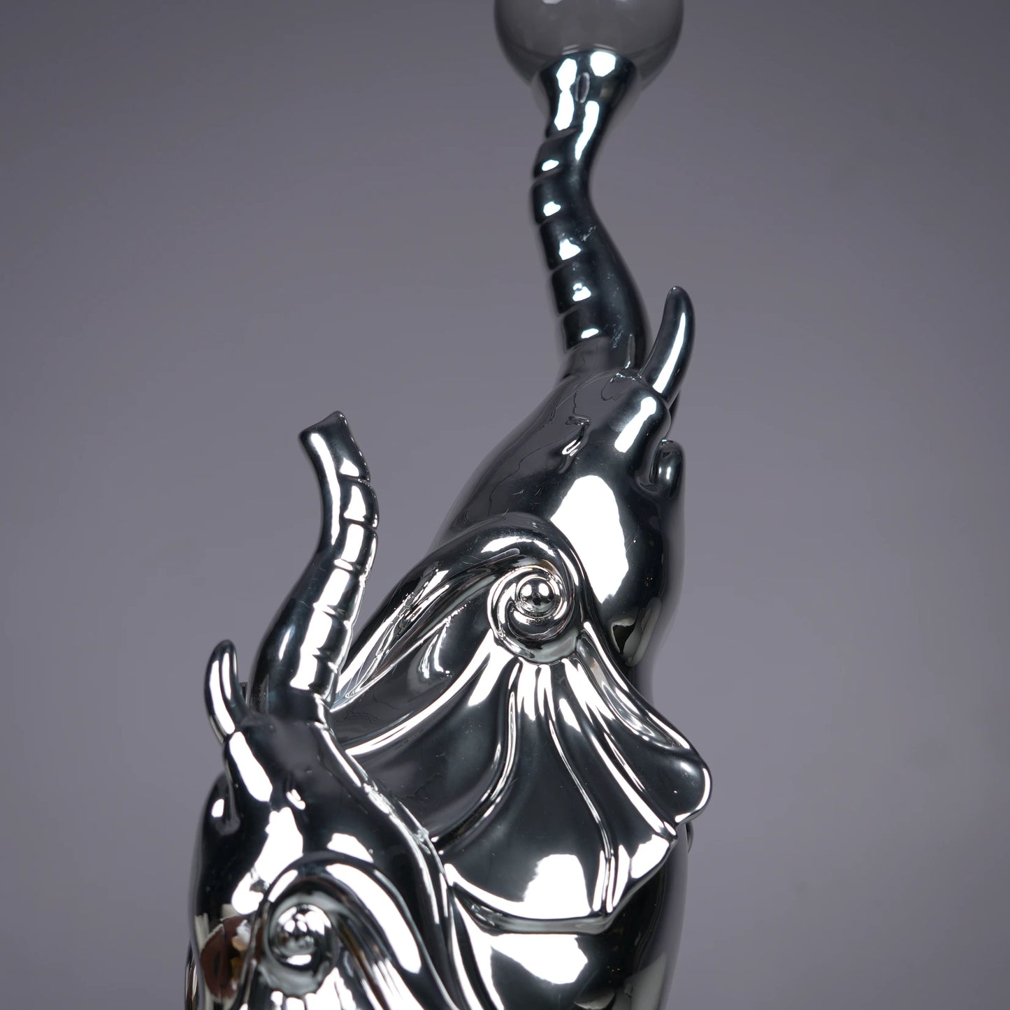Silver Elephant Crystal Decor