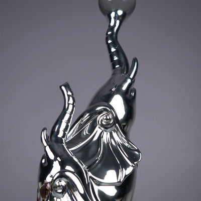 Silver Elephant Crystal Decor
