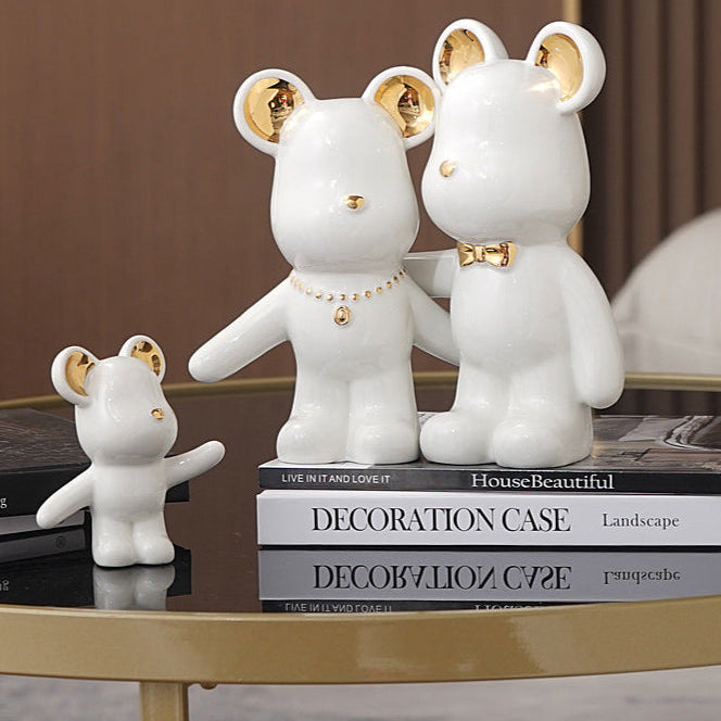Harmony Bear Family Ceramic Decor - Set of 3
