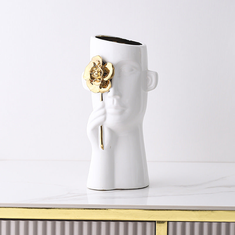 Imperial Glow Ceramic Accent Vase