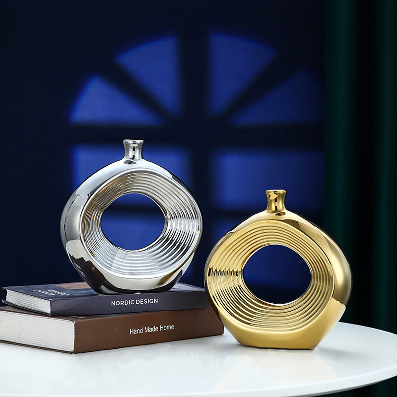 Lustrous Duo Ceramic Loop Vase