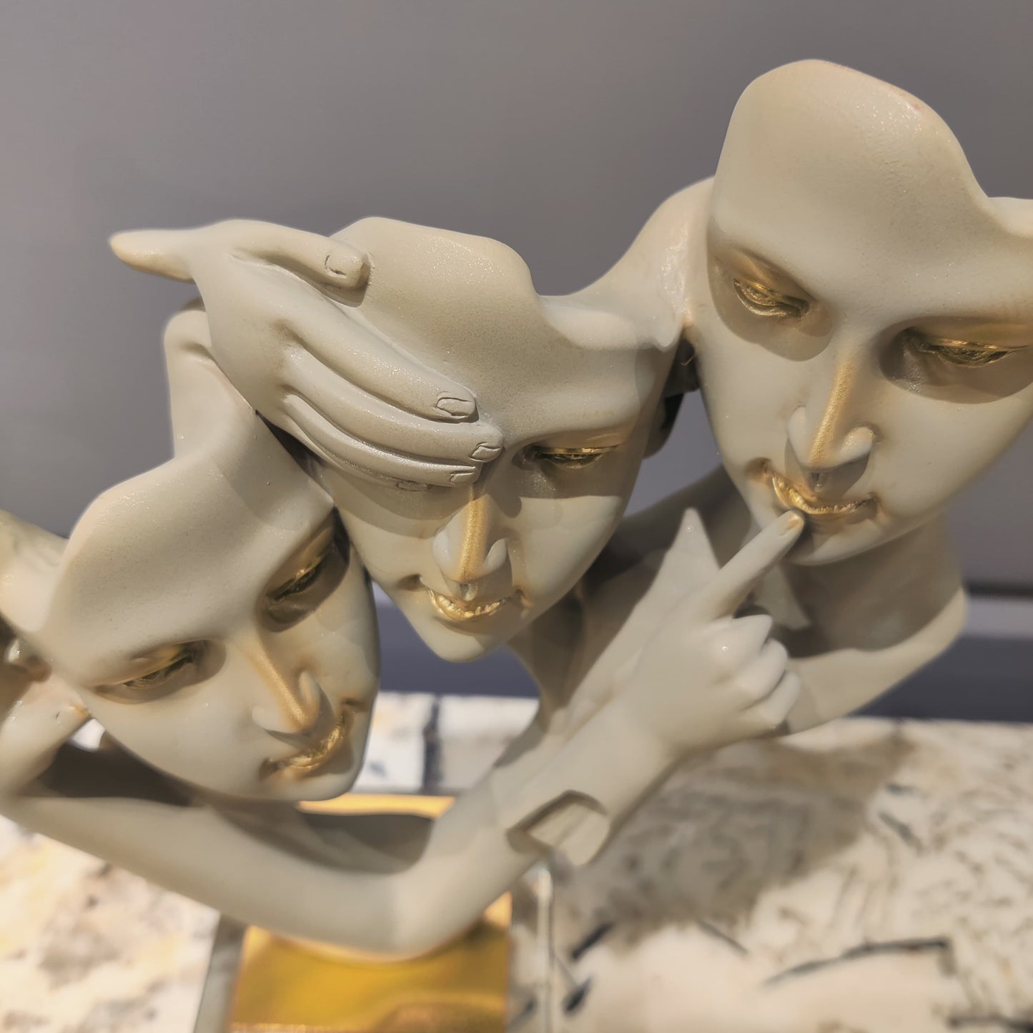 Trinity of Silence Resin Sculpture