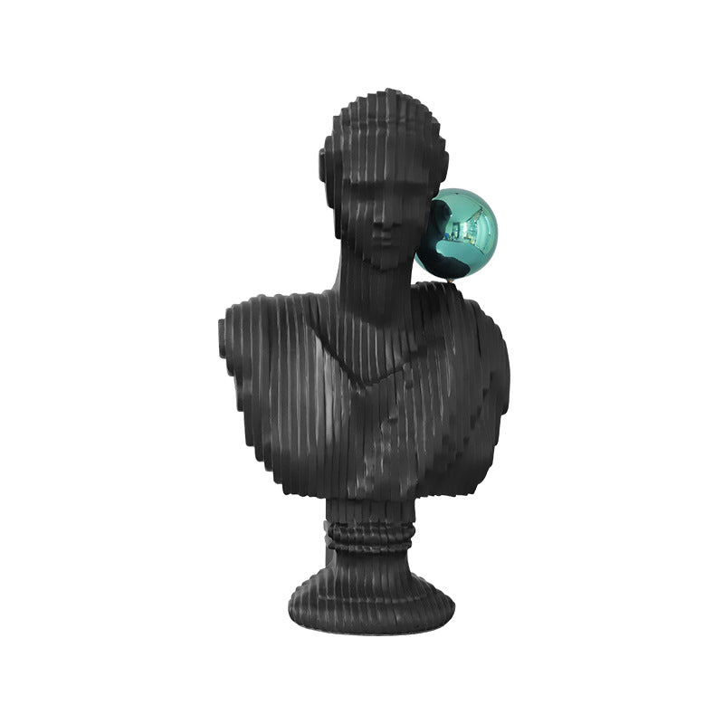 Obsidian Grace Abstract Resin Sculpture