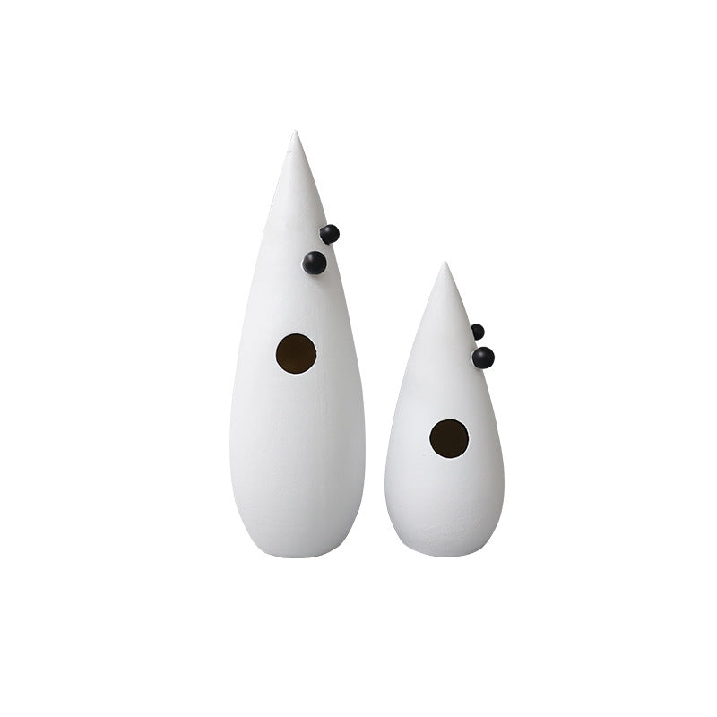Abstract white decorative accent featuring gold details for contemporary home decor styling
