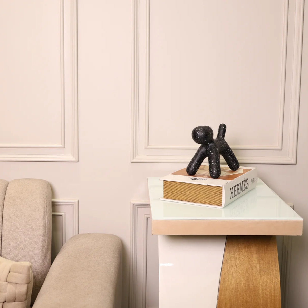 Onyx Hound Abstract Resin Sculpture