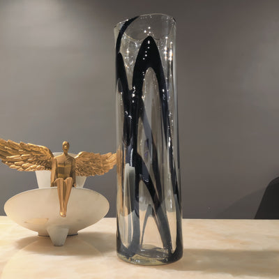 Nocturne Swirl Handblown Glass Vase