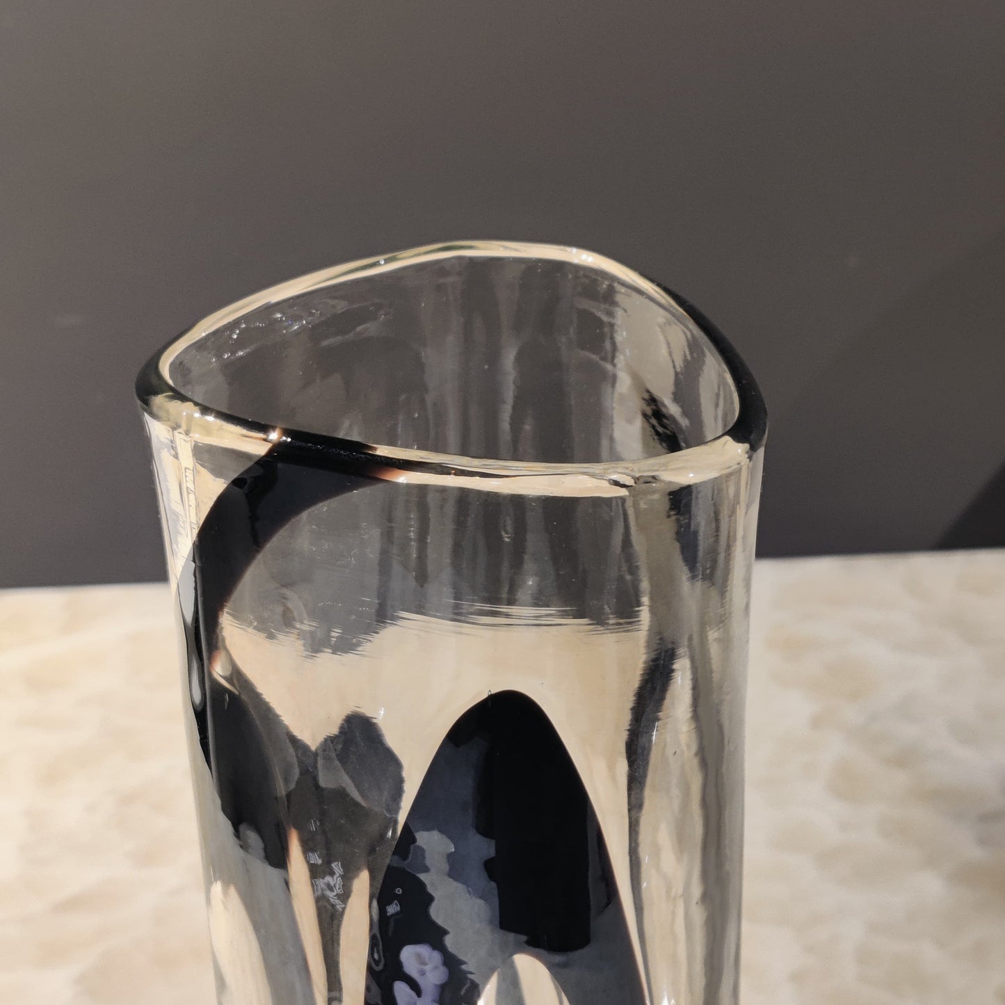 Nocturne Swirl Handblown Glass Vase