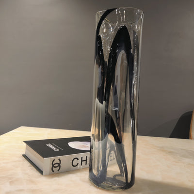 Nocturne Swirl Handblown Glass Vase