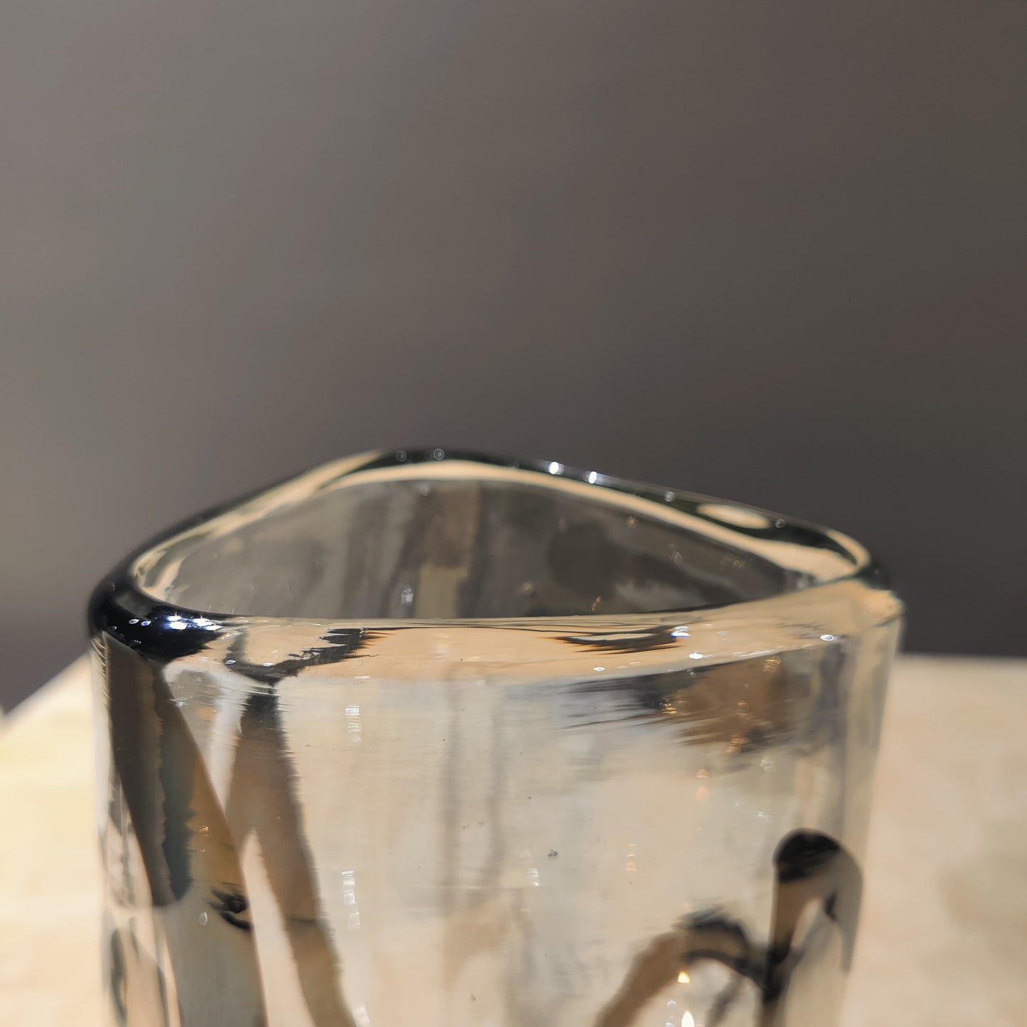 Midnight Swirl Handblown Glass Vase