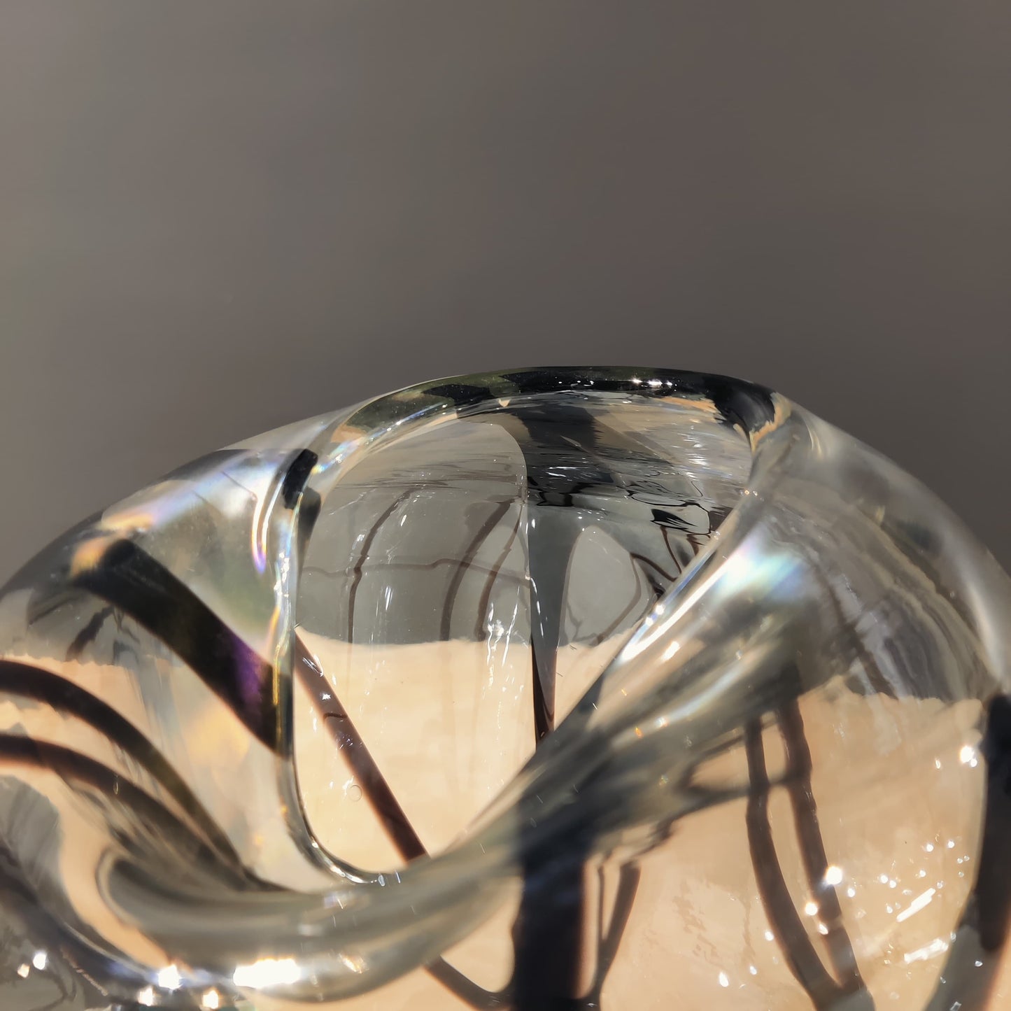 Obsidian Flow Handblown Glass Vase