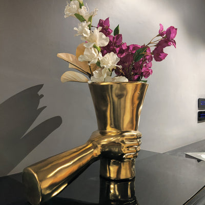 Gilded Grace Hand Vase