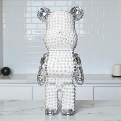 Silver Luxe Bear Figurine