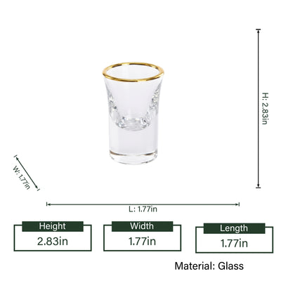 Gold Rim Luxe Shot Glass - Set of 6
